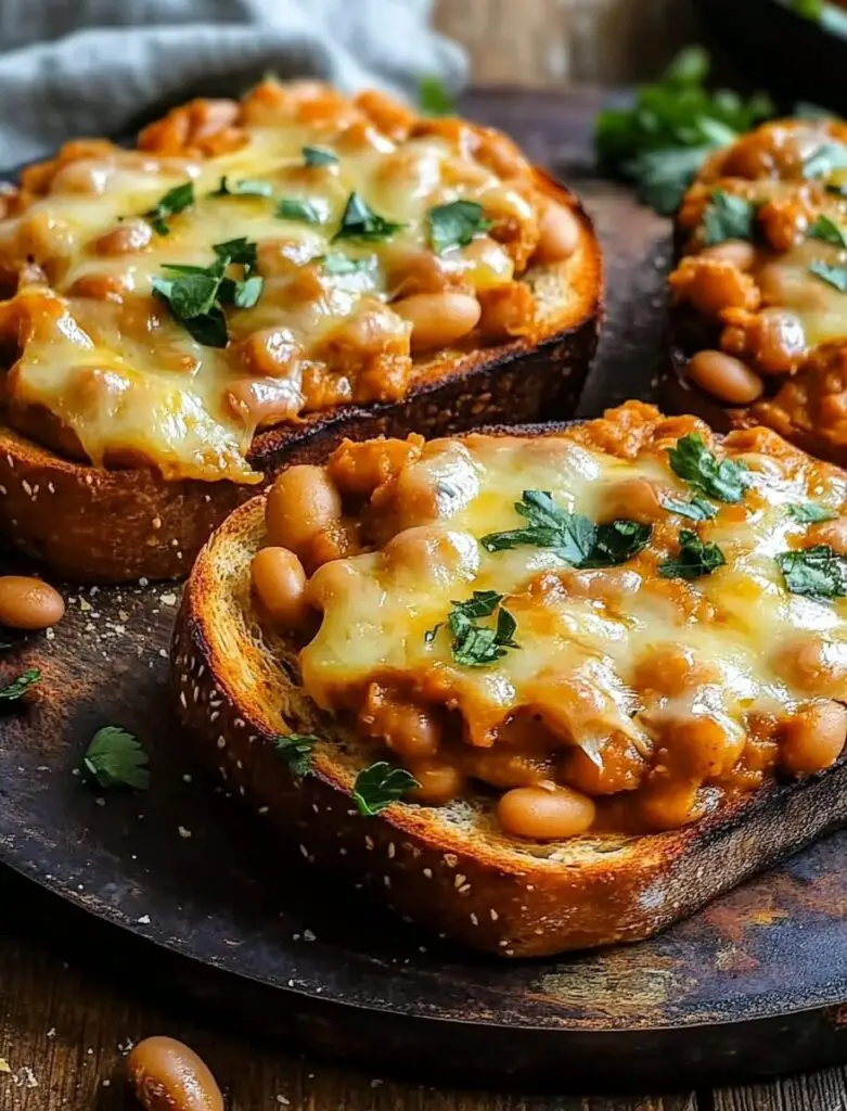 Cheesy Masala Beans on Toast