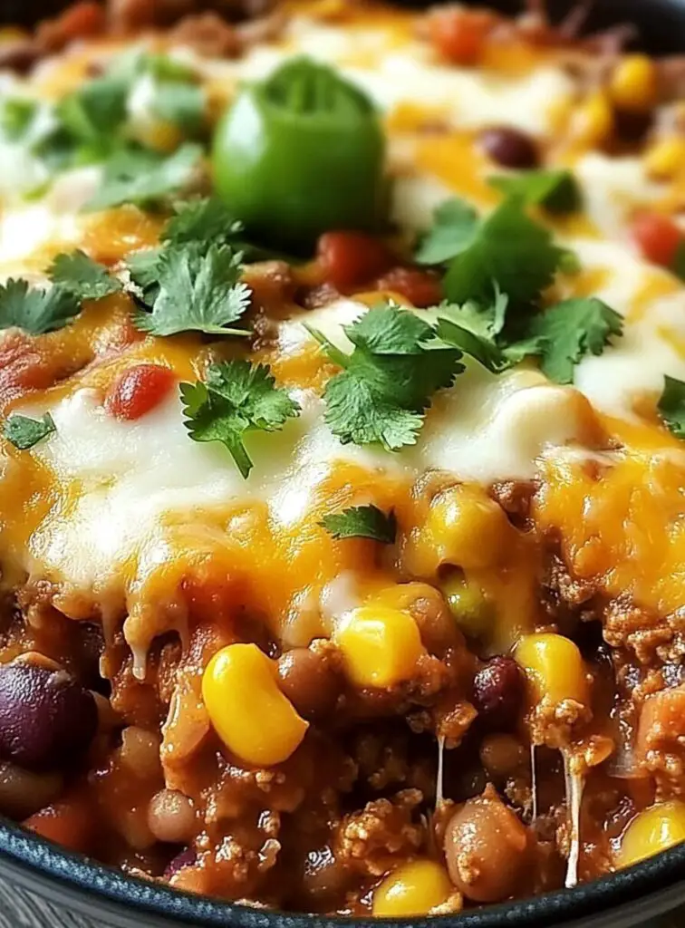Cheesy Mexican Beef & Bean Bake