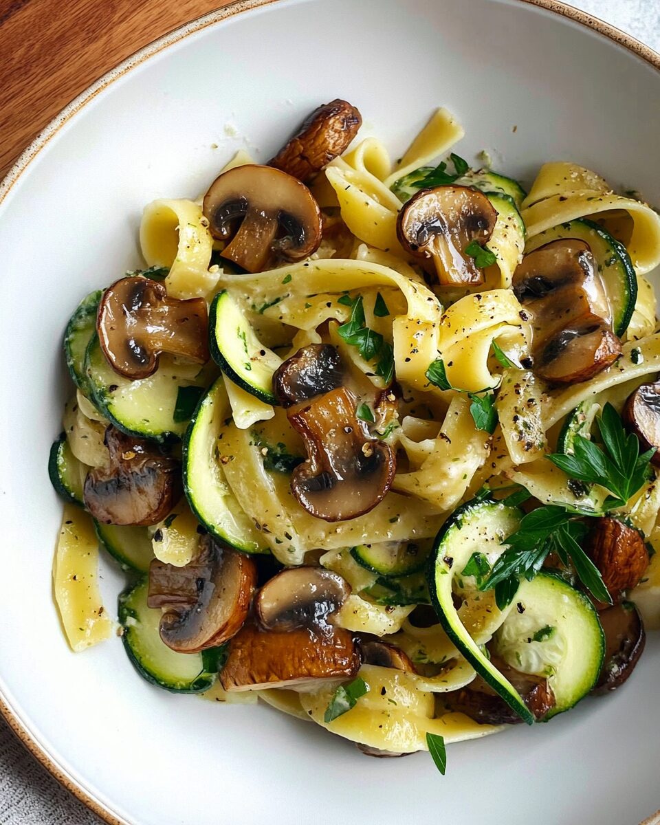 Creamy Zucchini Mushroom Pasta