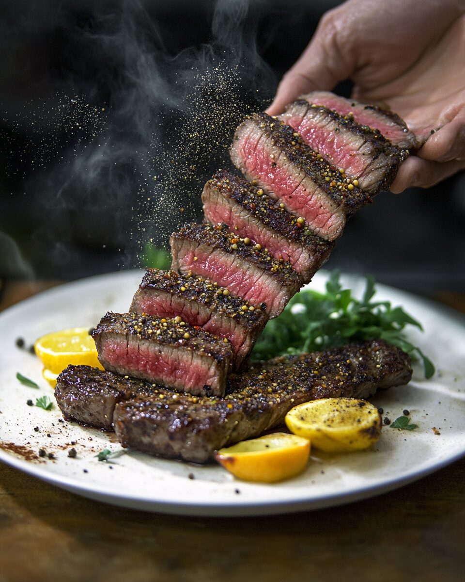 Peppercorn-Crusted New York Strip Steak
