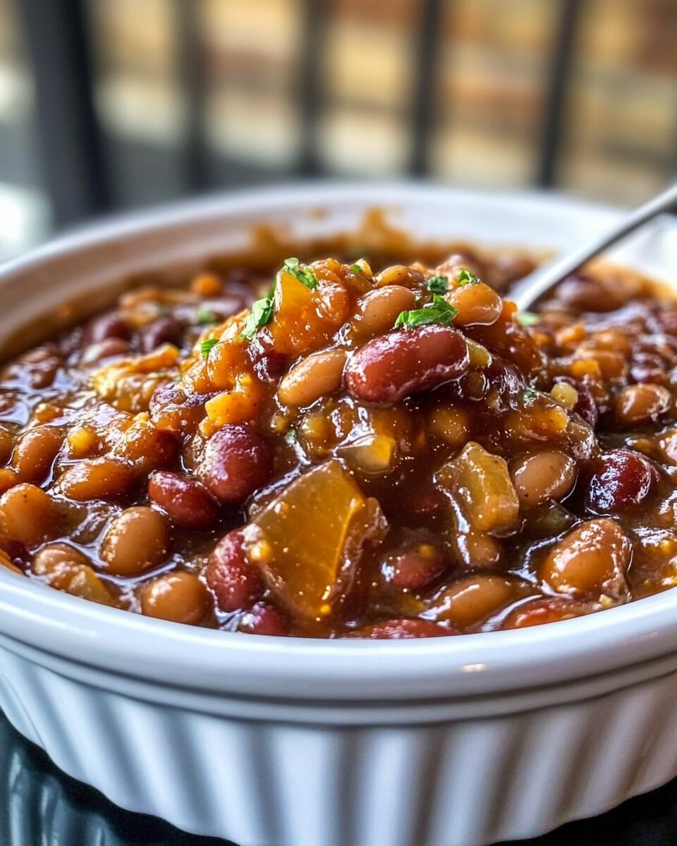 Smoked Pineapple Baked Beans
