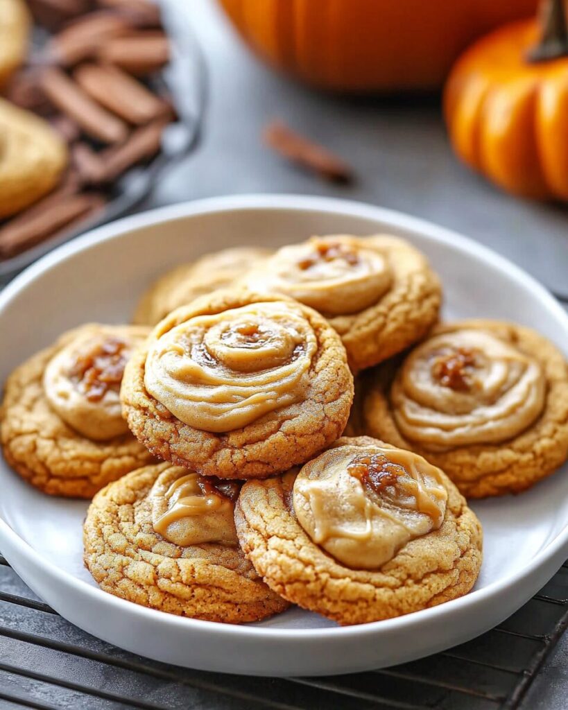 Crumbl Caramel Pumpkin Cookies