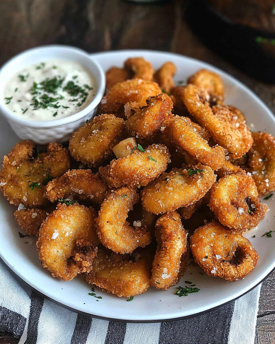 Crispy Golden Fried Mushrooms