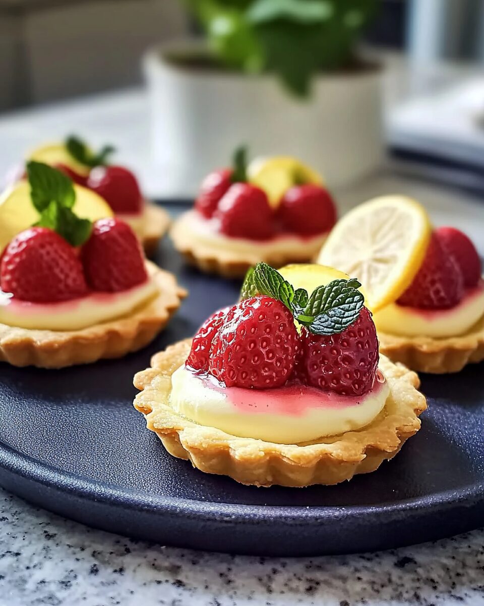 Strawberry Mascarpone Tartlets with Lemon Curd