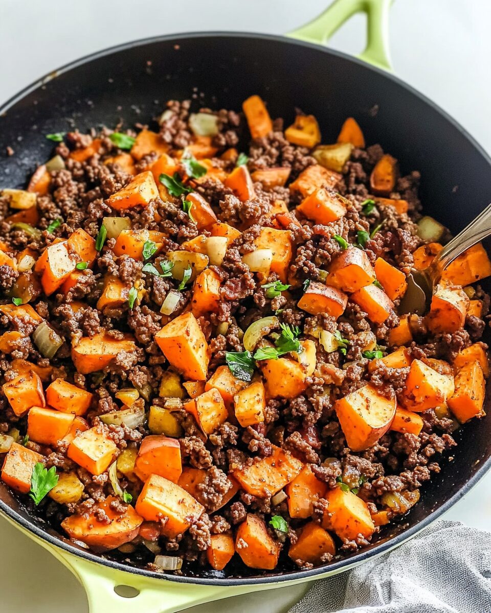 Ground Beef Sweet Potato Skillet