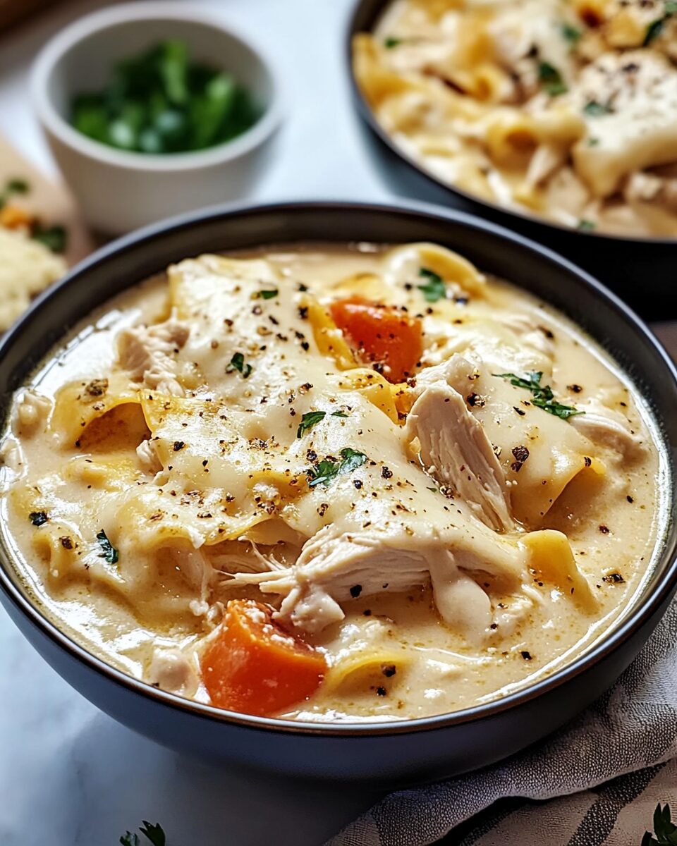 White Chicken Lasagna Soup