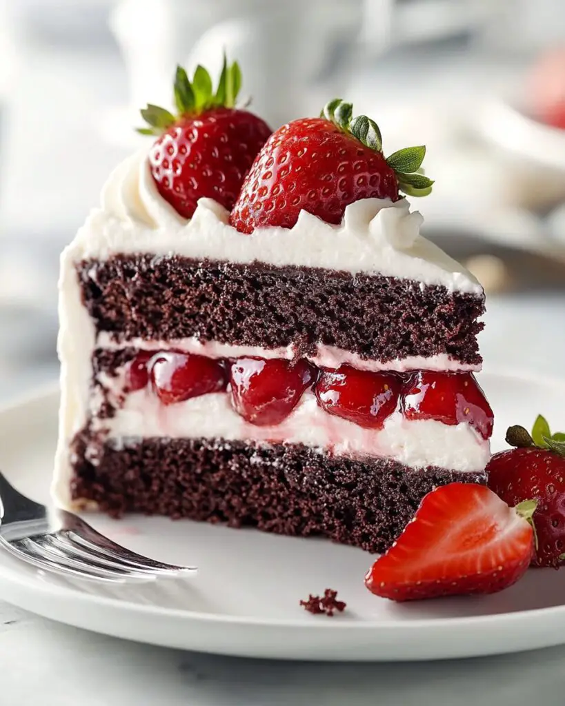 Chocolate Cake with Fresh Strawberry Filling