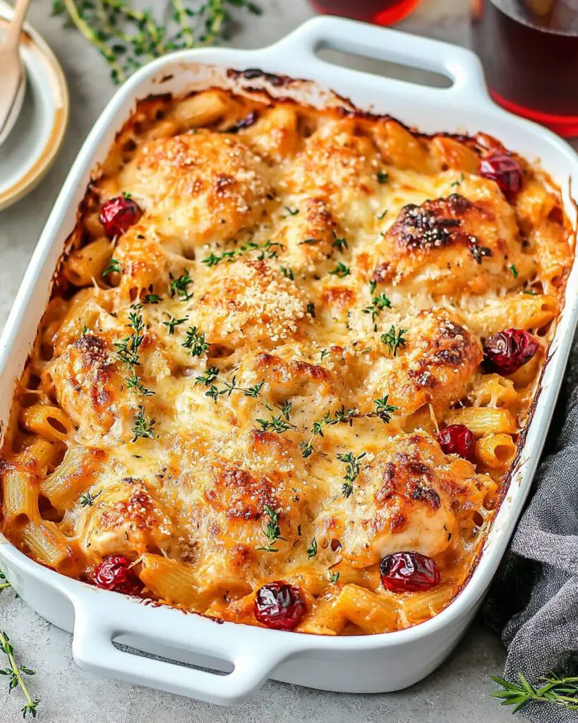 Chicken Parmesan Pasta Casserole