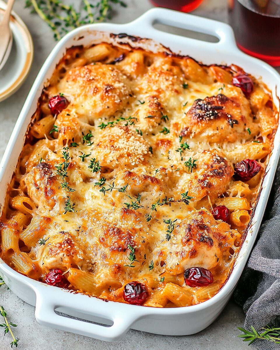 Chicken Parmesan Pasta Casserole