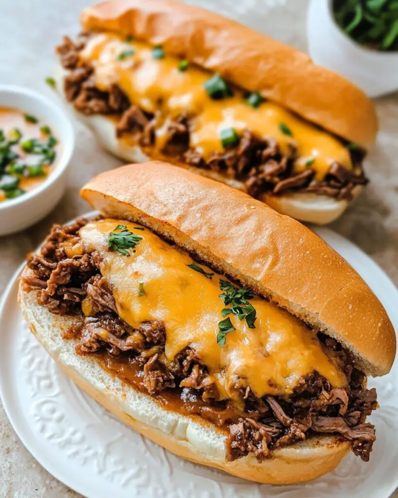 Cheesy Hot Beef Sandwich