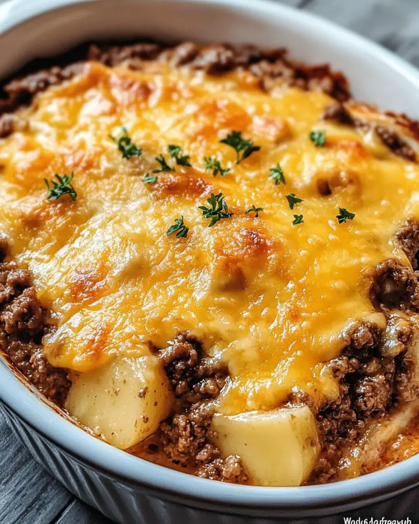Hobo Casserole with Ground Beef and Cheesy Potatoes