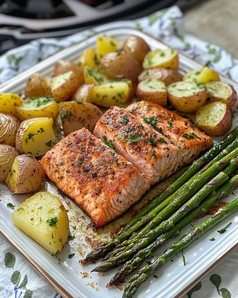 Salmon Potato Asparagus Sheet Pan Meal
