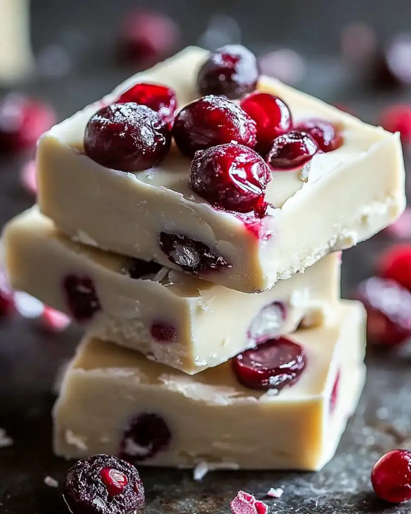 White Chocolate Cranberry Fudge