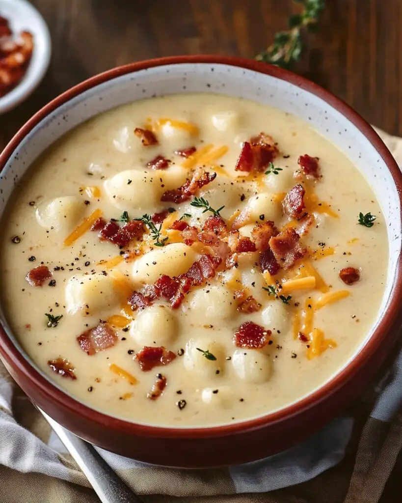 Bacon Cheddar Gnocchi Soup