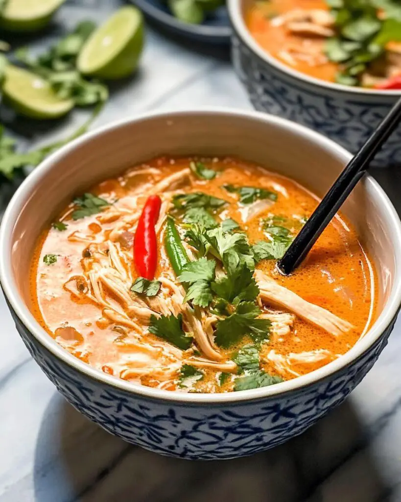 Easy Slow Cooker Thai Chicken Noodle Soup