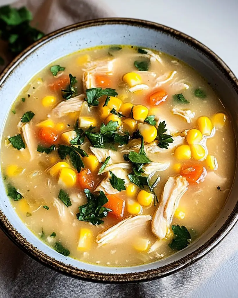 Easy Slow Cooker Chicken and Corn Soup