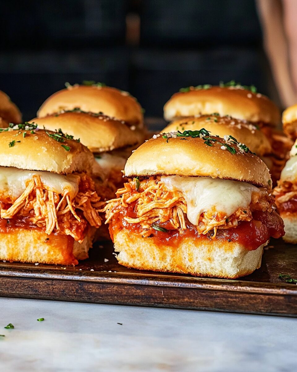 Shredded Chicken Parmesan Sliders