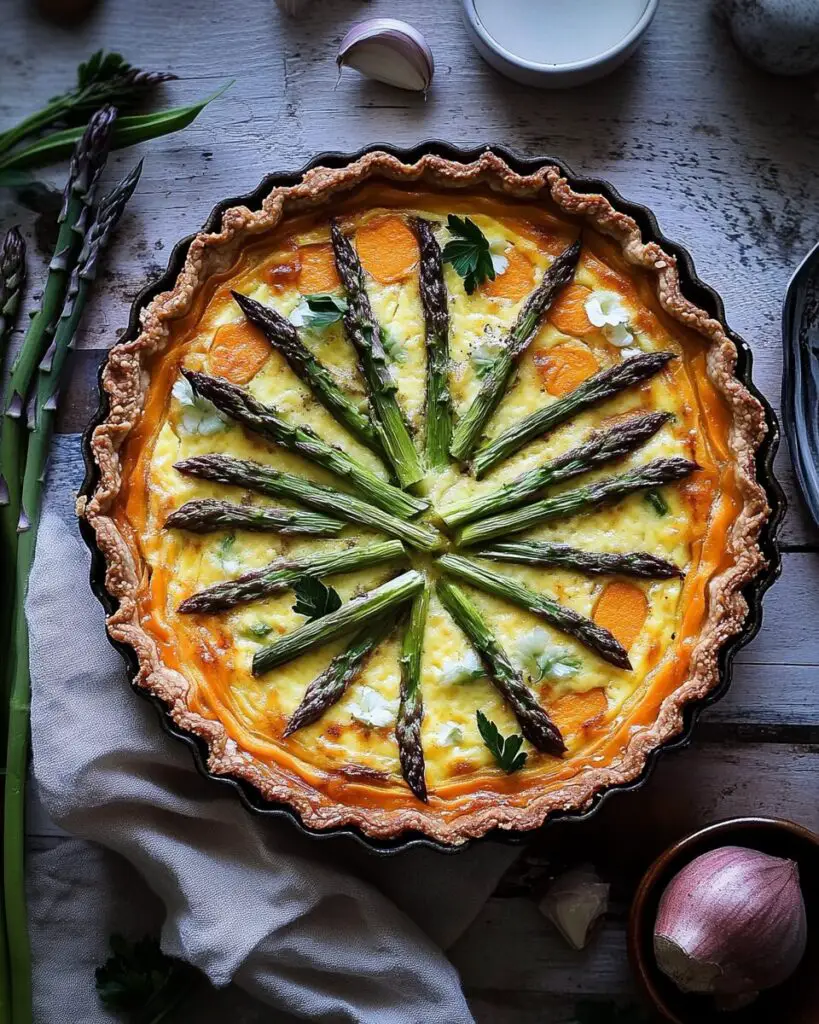 Asparagus Quiche with Sweet Potato Crust