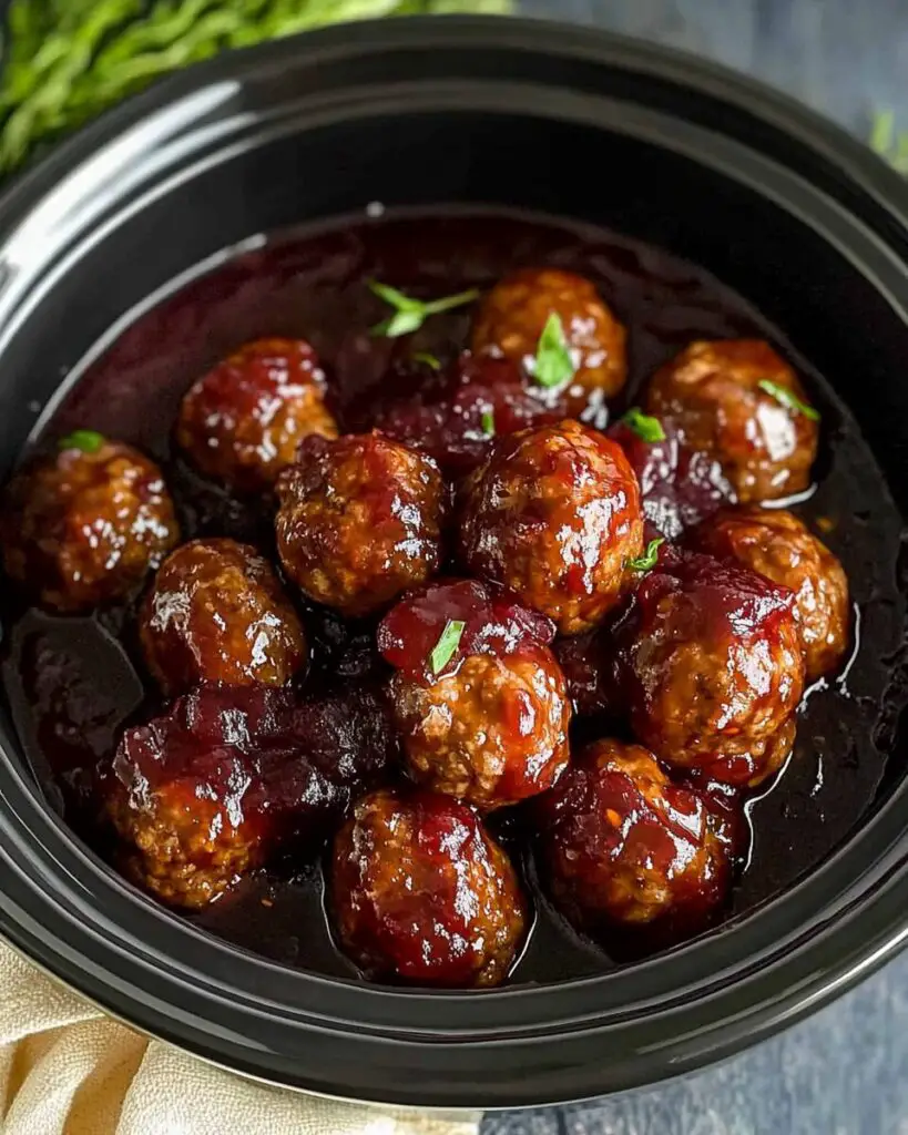 Crockpot Cranberry Meatballs