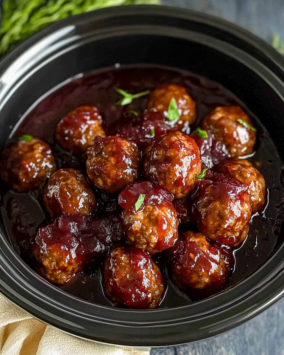 Crockpot Cranberry Meatballs