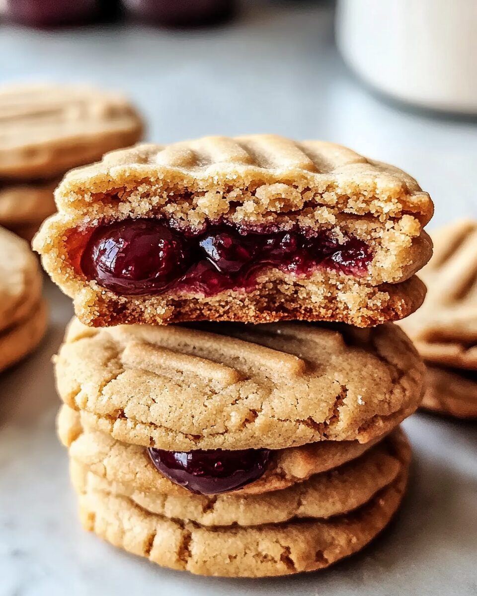 Peanut Butter Jelly Stuffed Cookies
