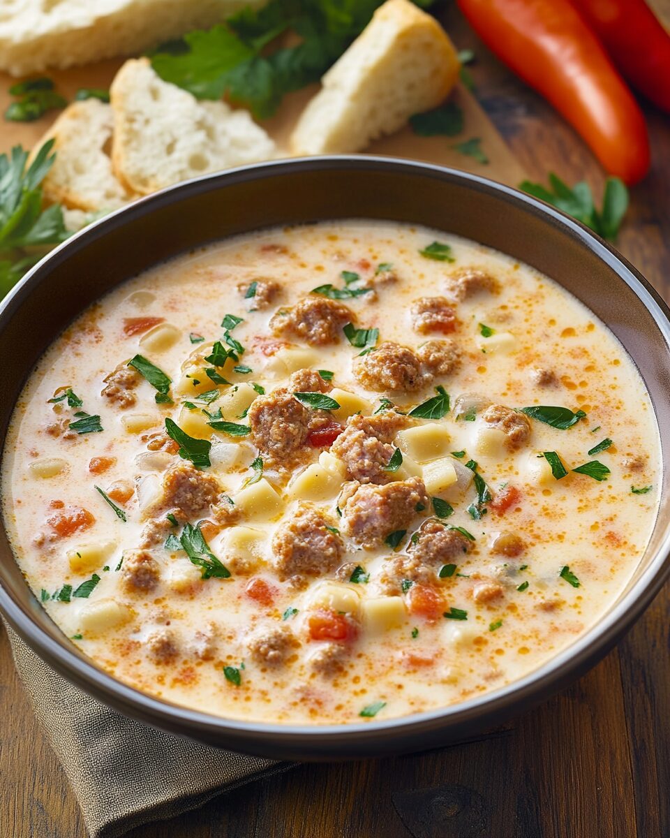 Creamy Parmesan Italian Sausage Soup