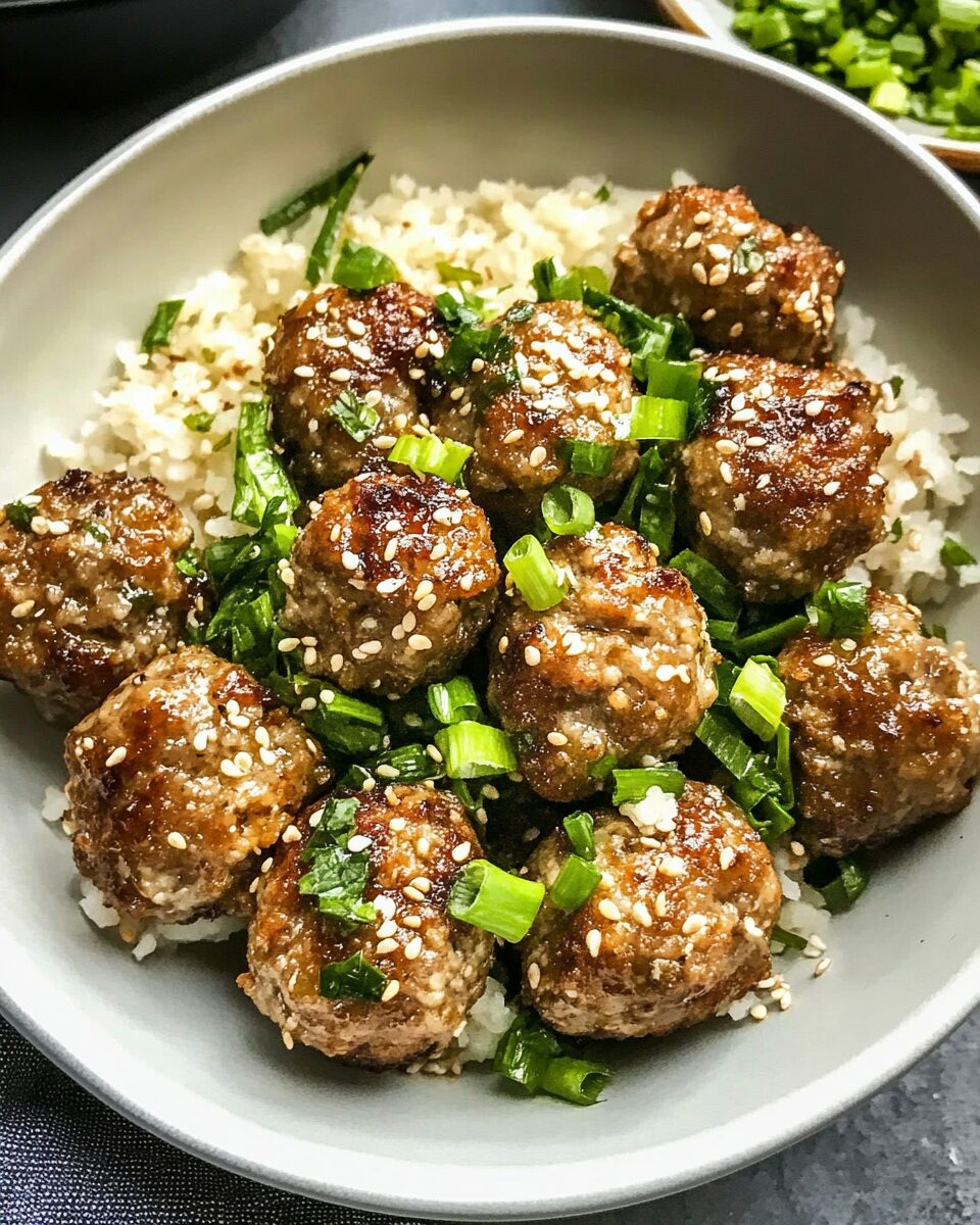 Sesame Scallion Meatballs