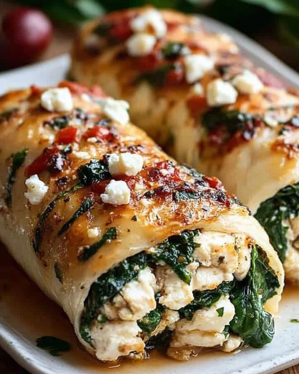 Spinach and Feta Chicken Rolls