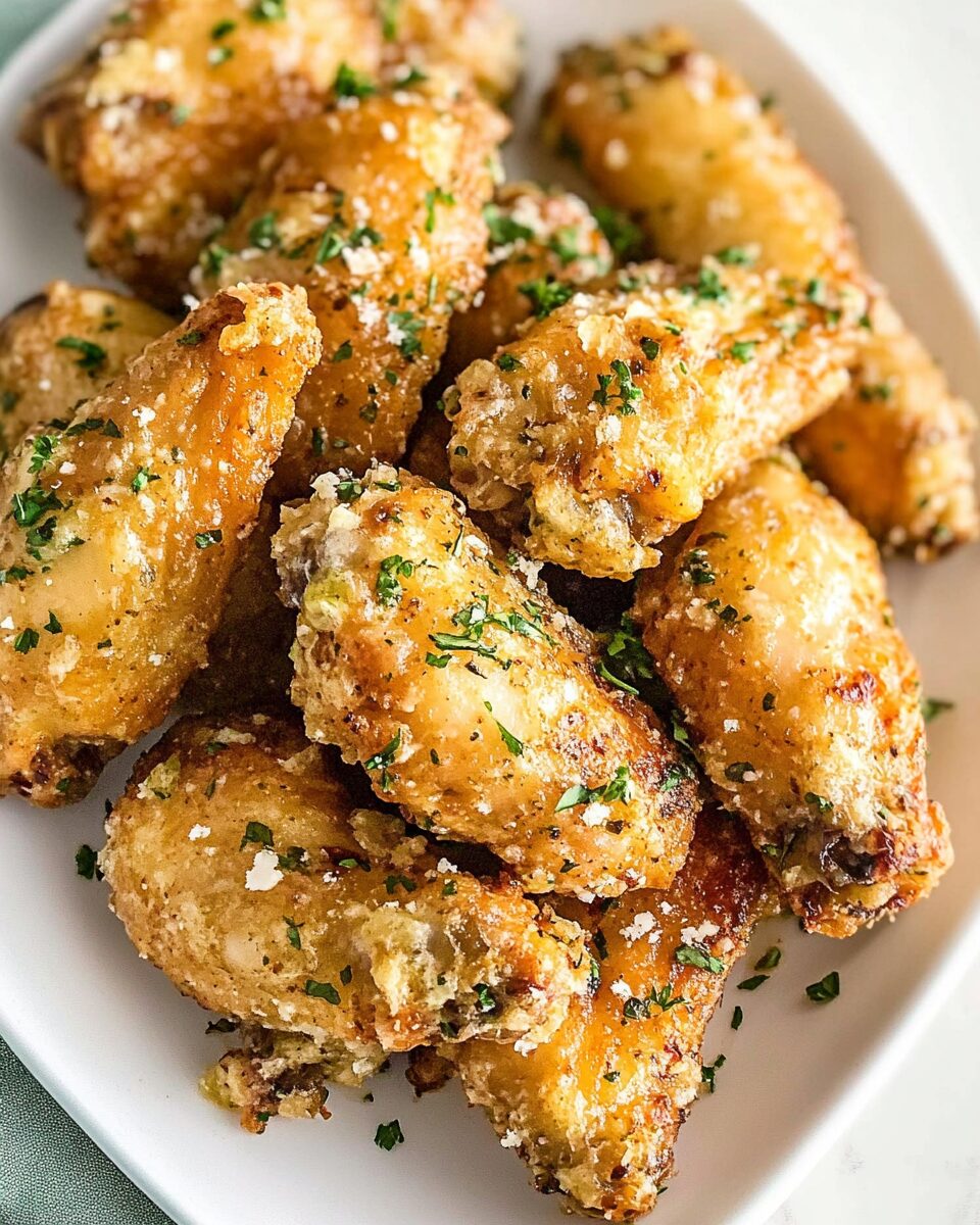 Crispy Baked Garlic Parmesan Chicken Wings