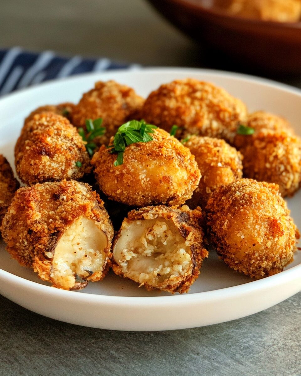 Crispy Oven-Fried Garlic Mushrooms