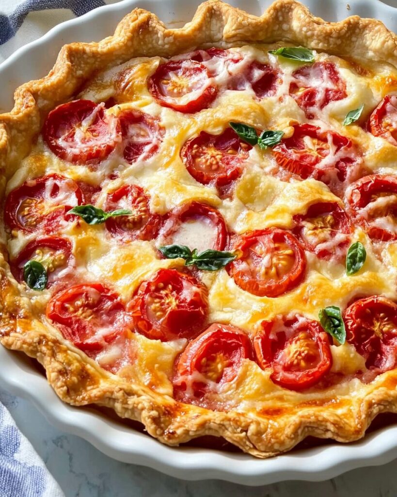 Tomato Basil Cottage Cheese Pie