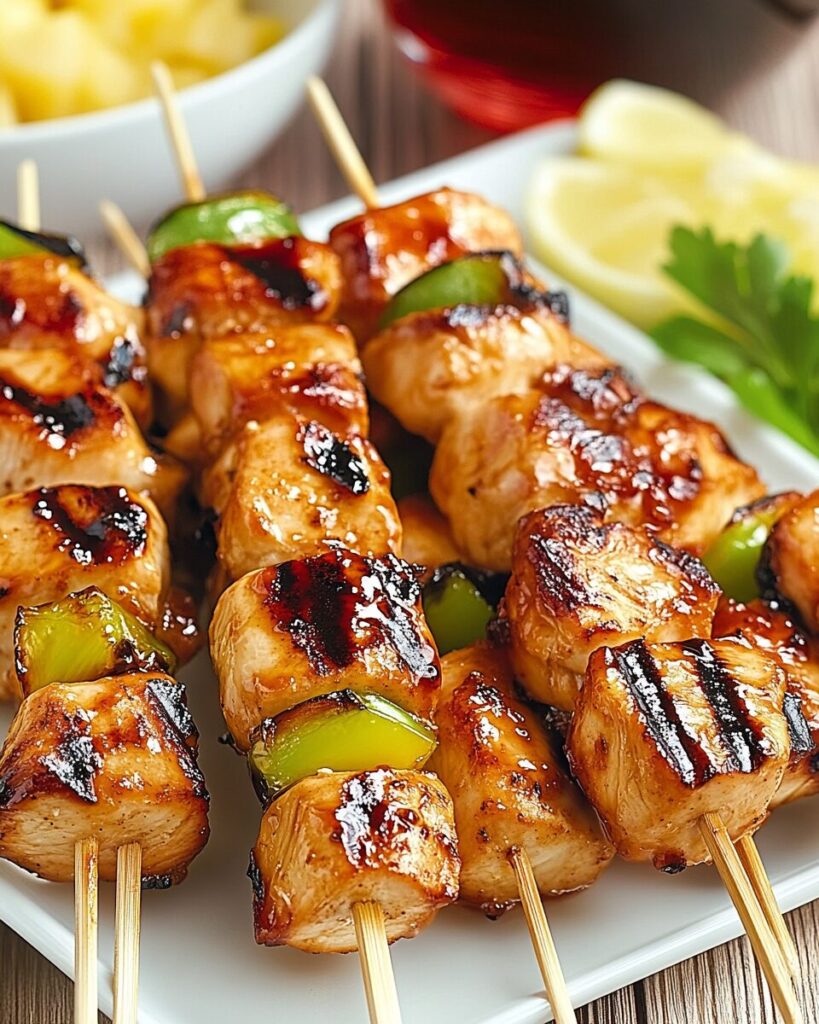 Easy Hawaiian Chicken Kabobs