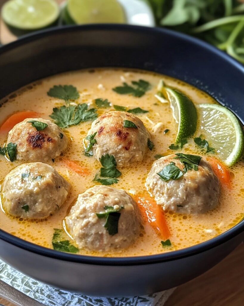 Thai Chicken Meatball Soup
