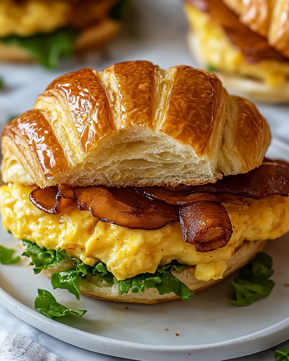 Killer Maple Mustard Croissant Breakfast Sandwiches
