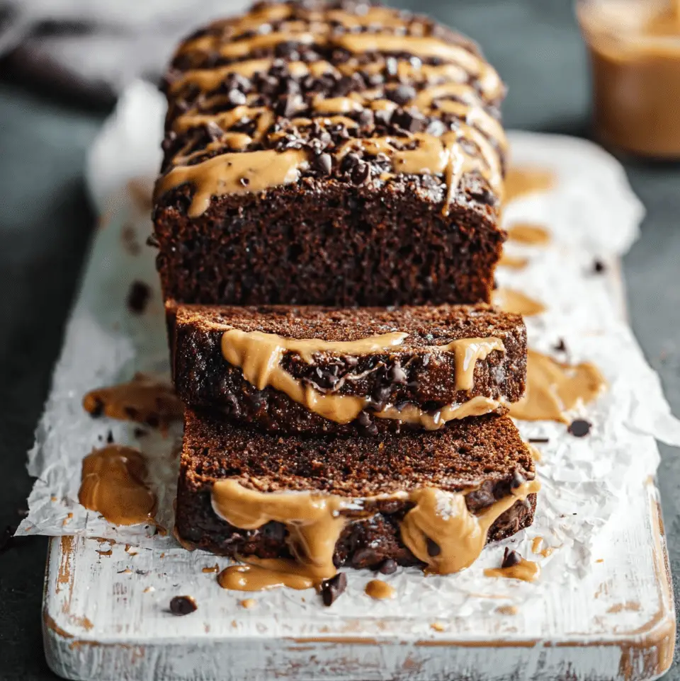 Chocolate Peanut Butter Banana Bread