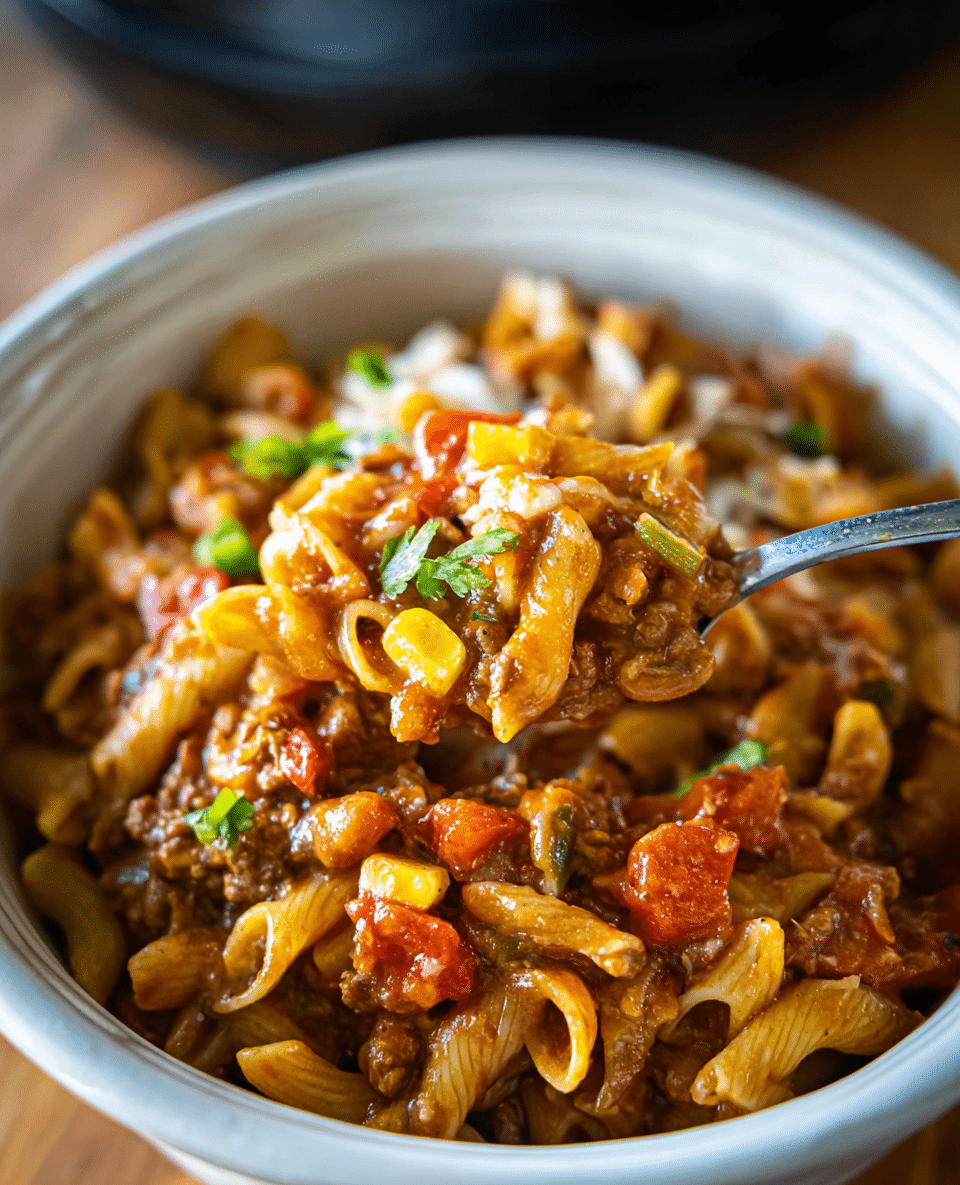 Easy Slow Cooker Taco Pasta