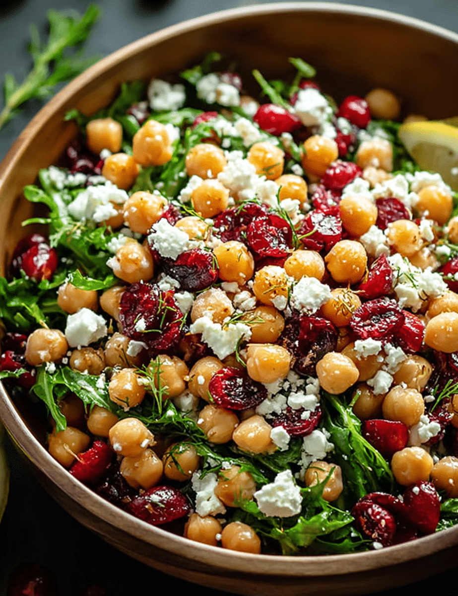 Feta & Cranberry Chickpeas with Lemon Vinaigrette