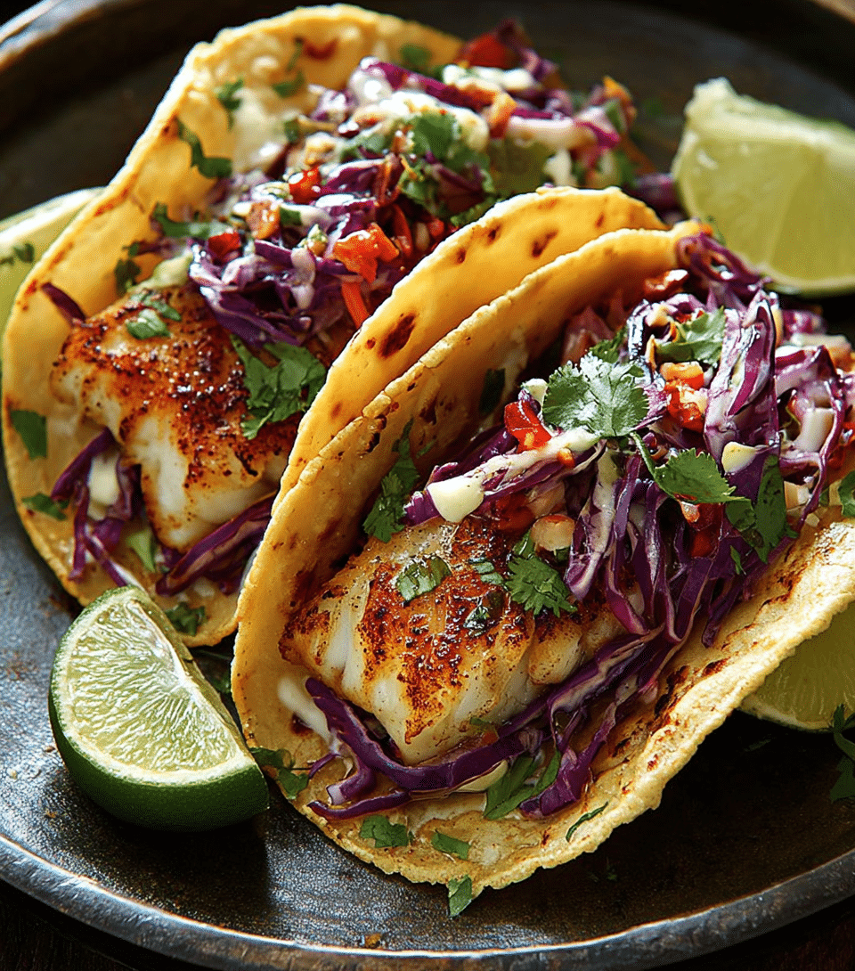 Fish Tacos with Cabbage Slaw