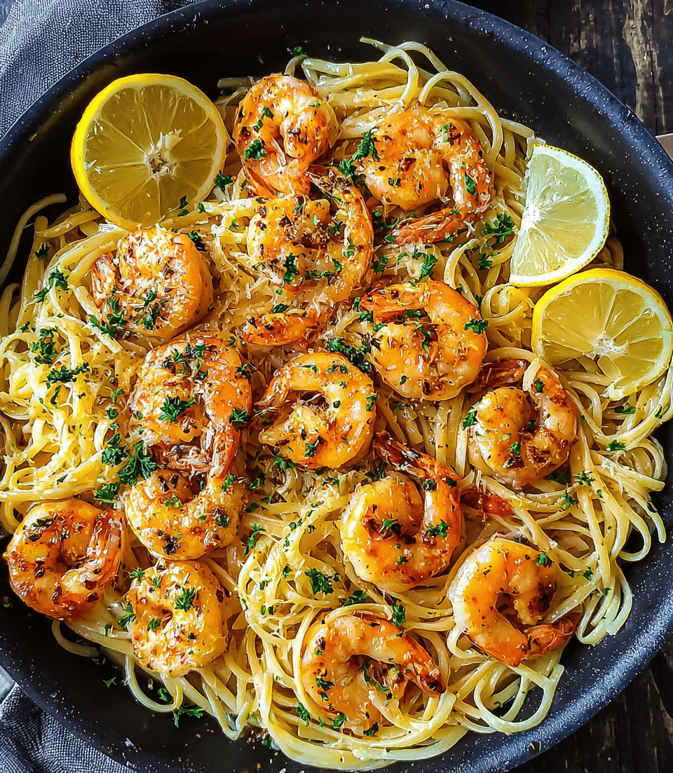 Lemon Garlic Butter Shrimp Pasta