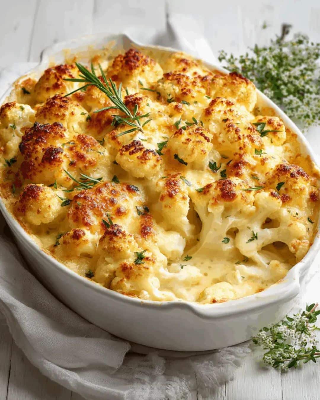 Creamy Cheesy Baked Cauliflower Cheese