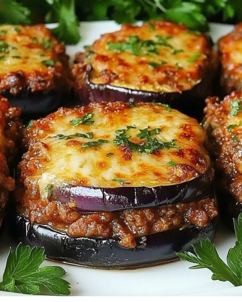 Baked Eggplant with Minced Meat and Cheese