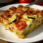 Baked Zucchini and Vegetable Egg Casserole with Mozzarella