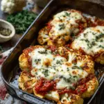 Baked Cauliflower Steaks with Tomato Sauce & Cheese – A Vegetarian Comfort Classic