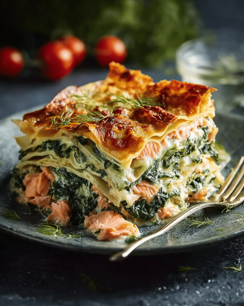 Spinach and Salmon Lasagna