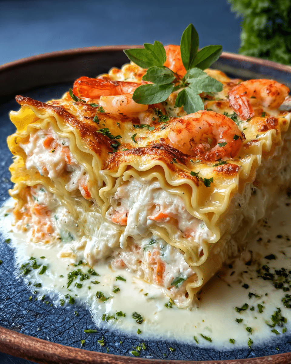 Creamy Seafood Lasagna Rolls