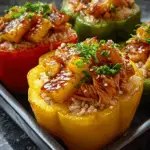 Teriyaki Pineapple Chicken & Rice Stuffed Peppers