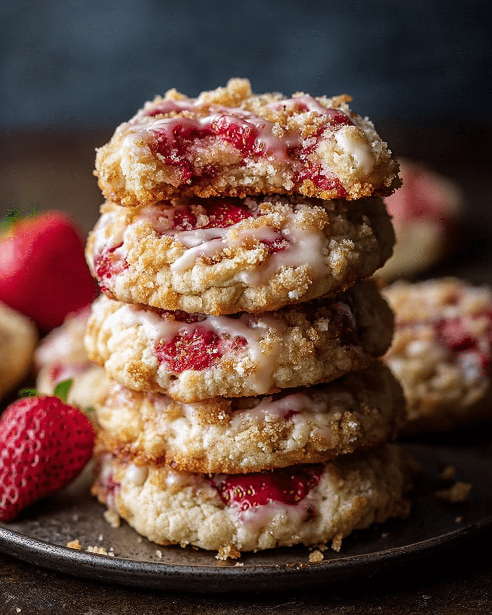 Strawberry Crunch Cheesecake Cookies
