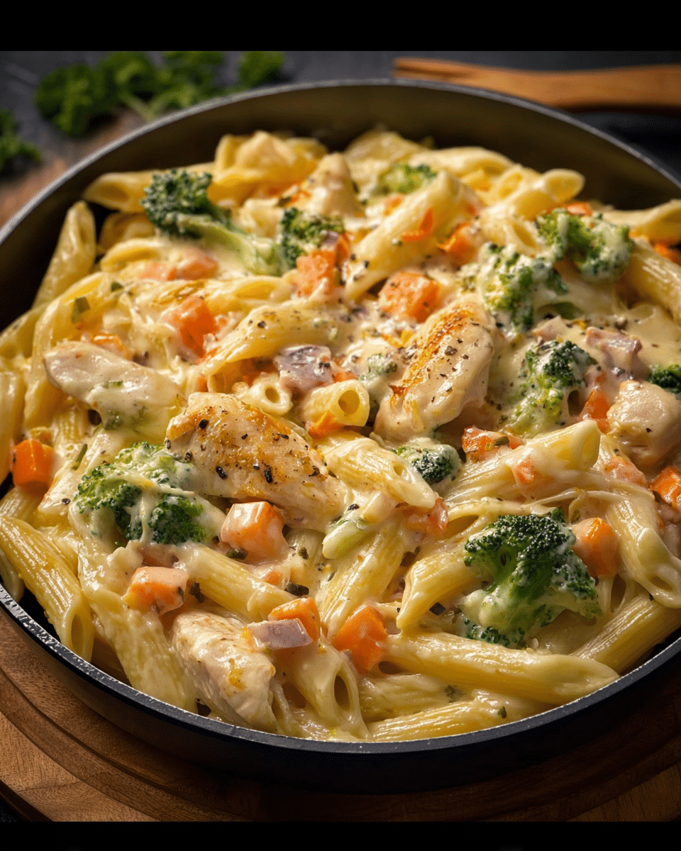 One-Pot Creamy Chicken & Vegetable Pasta Dinner