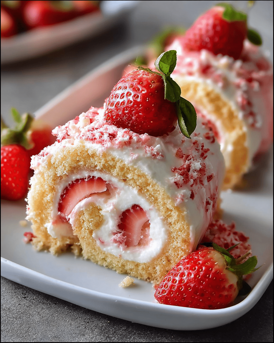 Strawberry Shortcake Cheesecake Rolls