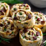Creamy Chicken Cranberry Pecan Pinwheels